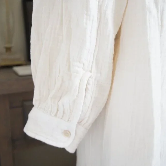 Aritzia Black Wilfred Free Cream White Maxi Sail Dress Size Medium - Picture 10 of 14